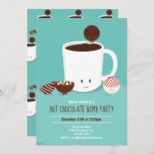 ホットチョコレート爆弾ホットココアパーティー 招待状 (正面/裏面)