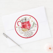 ホットチョコレート爆弾ホットココア爆弾の指示 ラウンドシール (封筒)