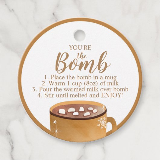 ホットチョコレート爆弾ラベルあなたは爆弾ココア フェイバータグ (正面)
