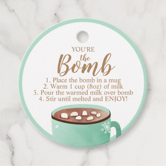 ホットチョコレート爆弾ラベルあなたは爆弾ココア フェイバータグ (正面)