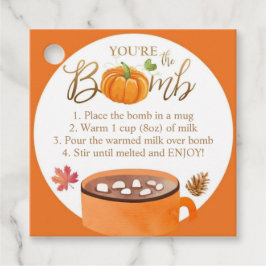 ホットチョコレート爆弾ラベルオアザボムサンクスギビング フェイバータグ