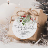 ホットチョコレート爆弾ラベル。エバーグリーンホットココア爆弾 フェイバータグ