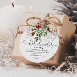 ホットチョコレート爆弾ラベル。エバーグリーンホットココア爆弾 フェイバータグ