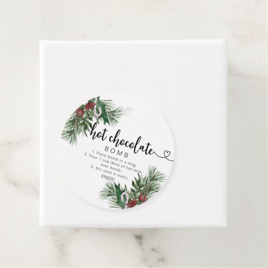 ホットチョコレート爆弾ラベル。エバーグリーンホットココア爆弾F フェイバータグ (インサイチュ)