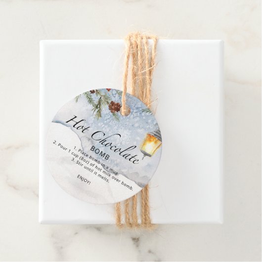 ホットチョコレート爆弾ラベル。冬のホットココア爆弾 フェイバータグ (インサイチュ)