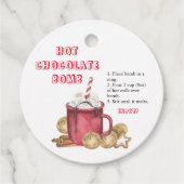 ホットチョコレート爆弾ラベル。冬のホットココア爆弾 フェイバータグ (正面)