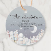 ホットチョコレート爆弾ラベル。冬のホットココア爆弾 フェイバータグ (裏面)