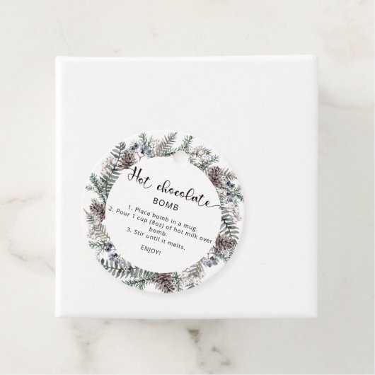 ホットチョコレート爆弾ラベル。冬の熱いココア爆弾ファボ フェイバータグ (インサイチュ)