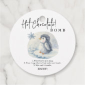 ホットチョコレート爆弾ラベル。冬ホットココア爆弾 フェイバータグ (裏面)