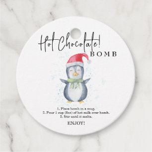 ホットチョコレート爆弾ラベル。冬ホットココア爆弾 フェイバータグ