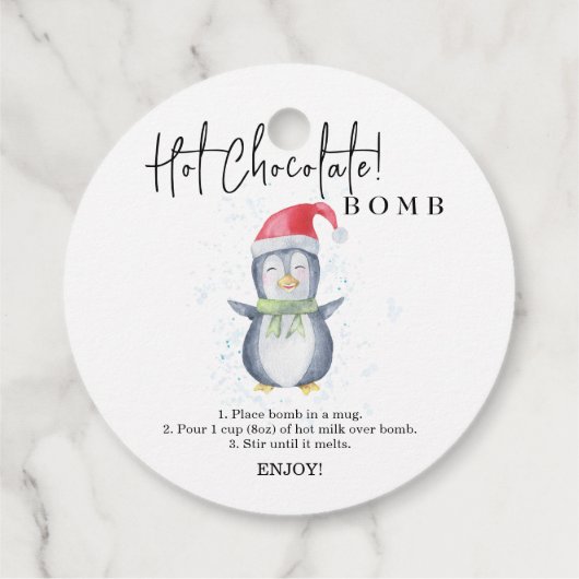 ホットチョコレート爆弾ラベル。冬ホットココア爆弾 フェイバータグ (裏面)
