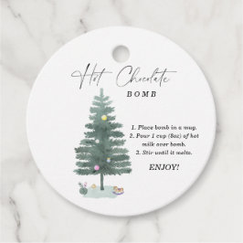ホットチョコレート爆弾ラベル。冬ホットココア爆弾 フェイバータグ