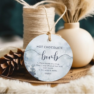 ホットチョコレート爆弾ラベル。冬林ココア爆弾 フェイバータグ