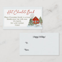 ホットチョコレート爆弾ラベル、名刺サイズ