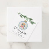 ホットチョコレート爆弾ラベル。水彩冬 フェイバータグ (インサイチュ)