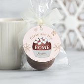 ホットチョコレート爆弾少女ベビーシャワーメッセージカード フェイバータグ