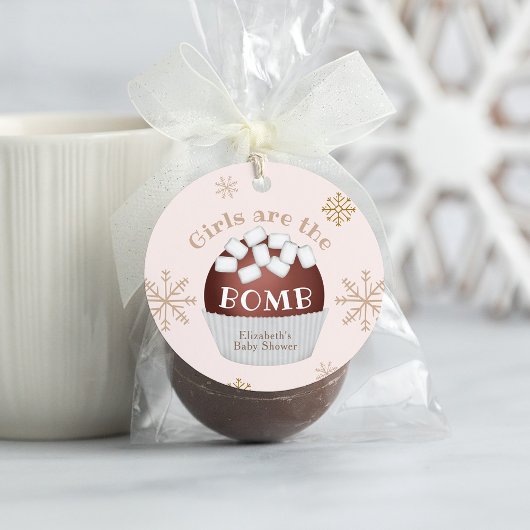 ホットチョコレート爆弾少女ベビーシャワーメッセージカード フェイバータグ