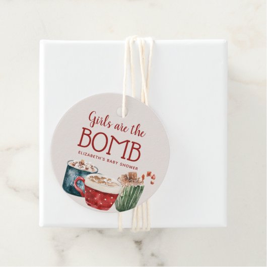 ホットチョコレート爆弾少女ベビーシャワーメッセージカード フェイバータグ (インサイチュ)