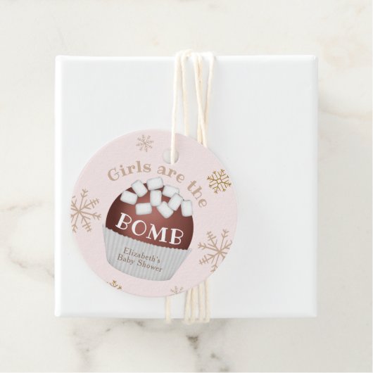 ホットチョコレート爆弾少女ベビーシャワーメッセージカード フェイバータグ (インサイチュ)