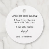 ホットチョコレート爆弾指示ラベル フェイバータグ (裏面)