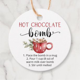 ホットチョコレート爆弾 かわいい 水彩  フェイバータグ