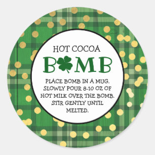 ホットチョコレート爆弾St patricksココア爆弾 ラウンドシール