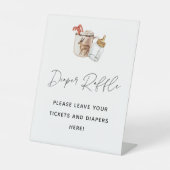 ホットチョコレート赤ちゃんシャワーおむつラッフルサイン 台座サイン (正面)