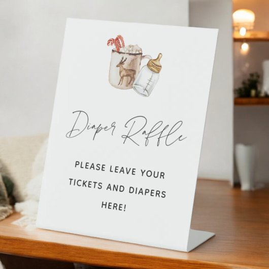 ホットチョコレート赤ちゃんシャワーおむつラッフルサイン 台座サイン