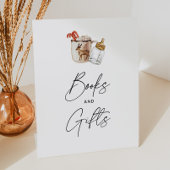 ホットチョコレート赤ちゃんシャワー本とギフトサイン 台座サイン