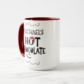 ホットチョコレート雪だるま子供へ顔&名前をカスタムする マグカップ (正面左)