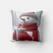 ホットチョコレート雪だるま クッション (正面)