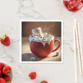 ホットチョコレート雪だるま スタンダードカクテルナプキン (インサイチュ)