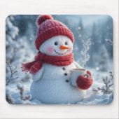 ホットチョコレート雪だるま マウスパッド (正面)