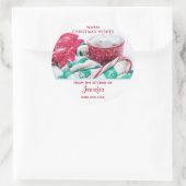 ホットチョコレート&キャンディーケーンクリスマスキッチン ラウンドシール (バッグ)