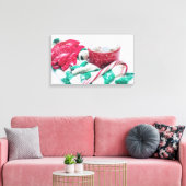 ホットチョコレート&キャンディーケーンクリスマス キャンバスプリント (インサイチュ (リビング))