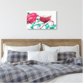 ホットチョコレート&キャンディーケーンクリスマス キャンバスプリント (インサイチュ (寝室))