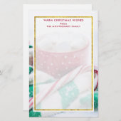 ホットチョコレート&キャンディーケーンクリスマス 便箋 (正面/裏面)