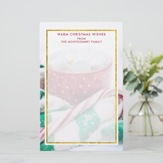 ホットチョコレート&キャンディーケーンクリスマス 便箋 (スタンド正面)