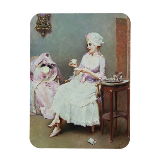 ホットチョコレート(キャンバス上の油) マグネット (縦)