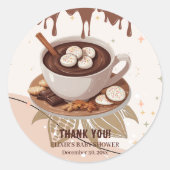 ホットチョコレート&クッキー冬のベビーシャワー ラウンドシール (正面)