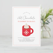 ホットチョコレート/ココアレッドマグホリデーパーティー 招待状 (スタンド正面)