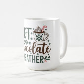 ホットチョコレート、ホットココア天気 コーヒーマグカップ (正面右)