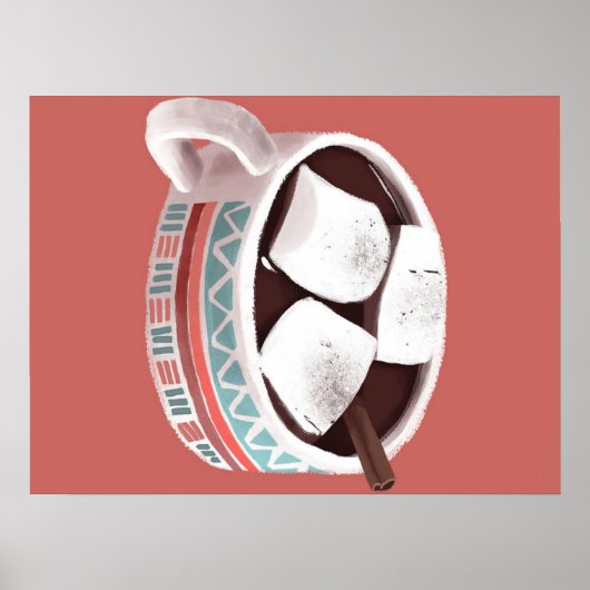 ホットチョコレート – ヴィンテージかわいいチョコレートラバーギフト ポスター (正面)