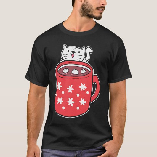 ホットチョコレート 猫 甘党 Tシャツ (正面)
