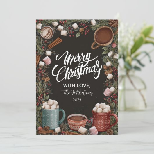 ホットチョコ素朴コレートクリスマス シーズンカード (スタンド正面)