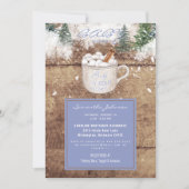 ホットチョコ素朴ベビーコールドブルーシャワー 招待状 (正面)