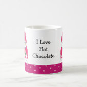 ホットチョコ霜の降りたレート付きピンク雪だるま コーヒーマグカップ (中央)