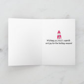 ホットチョコ霜の降りたレート付きピンク雪だるま シーズンカード (内部)