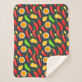 ホットチリピーパーパターン シェルパブランケット