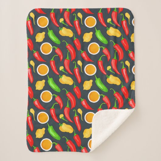 ホットチリピーパーパターン シェルパブランケット (正面)